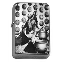 Vintage Witchcraft Witch Flip Top Oil Lighter S10 Smoking Cigarette Smoker Includes Silver Case