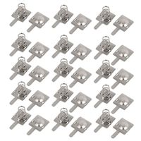 uxcell 15 Pcs Metal AA Battery Spring Contacting Plate Silver Tone