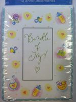 Bundle of Joy Glitter Embellished Announcement Cards 10 Count