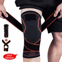 Knee Brace Compression Knee Sleeve with Adjustable Strap for Men and Women - Knee Support Braces for Meniscus Tear, Arthritis, Joint Pain Relief, ACL, MCL, Running, Basketball Sports - Single (Large)