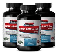 Natural Heart Supplements - Pure SPIRULINA 500mg - Supplement multivitamin - 3 Bottles 180 Tablets