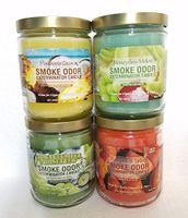 Smoke Odor Exterminator 13 oz Jar Candles Pineapple & Coconut Assorted, (4) Includes Pineapple Coconut, Cool Cucumber & Honeydew, Honeydew Melon & Pumpkin Spice.