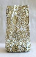 Elegant Lace Gold Cello Bags 4" x 2 1/2" x 9 1/2" - Pack of 25