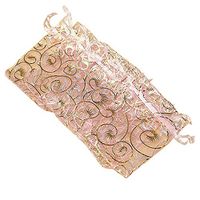 100Pcs Organza Gift Bags Jewellery Christmas Wedding Party Packing Pouches - Pink Ameesi