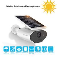 ViewZone Solar Powered Security Camera L4, With 6400Mah Rechargeable Battery Solar WiFi Camera, Waterproof Outdoor Wireless Security Battery Camera, Multi-Users, Motion Detection Alarm