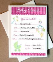 Personalized Baby Shower Invite Cards (30 Cards and Envelopes) (Pink)