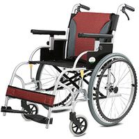 HAMIMI Wheelchair Transport Folding Portable Travel Chair Aluminum Alloy Disabled Elderly Storage Trolley Hand Brake Comfortable Portable Mobility Wheelchai (Style : Big Wheel)