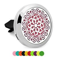Werylee Car Diffuser Vent Clip Stainless Steel Car Aromatherapy Essential Oil Diffuser Air Freshener Vent Clip Locket with 10 Pcs Replacement Felt Pads