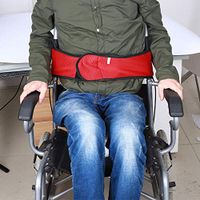 HNYG Wheelchair Safety Belt, Durable Patient Restraint Strap, Wheelchair Seat Belt, Adjustable Mobility Scooter Safety Strap (60"L*5.5"W, Red)