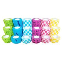 18 Pieces Adhesive Bandage Wrap Stretch Self-Adherent Tape Cohesive Wrap Bandage Flexible Stretch Tape Athletic Strong Elastic First Aid Tape for Wrist, Swelling 5 Yards Each (1-2-3INCH)