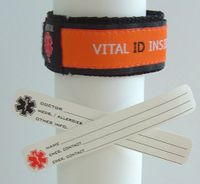 Small Adult - Teen Adjustable Medical Alert ID Bracelet~Orange