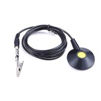 ESD Grounding Cable Coiled Core Suction Cup - FEITA Anti-Static Ground Wire with Conductive Pad Sucker and Ring Buckle Claw, Alligator Clip (8 Feet)