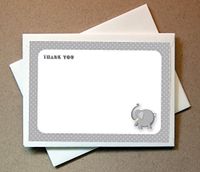 Elephant Thank You Cards (24 Flat Cards and Envelopes)