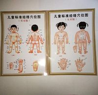 WellieSTR 2 Stlye 51×71cm/20x28inch Tuina Acupuncture Points Standard Meridian Points of Children's Wall Chart Girl/boy Acupuncture Massage Point map flipchart