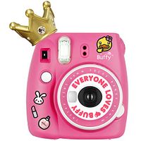 Fujifilm Instax Camera Mini 9 Buffy Imperial Crown Instant Film Photo Camera Pink Duck Sister Contains a Gold Crown That can be Attached to The Left Side of The Camera(Global Limited Edition)