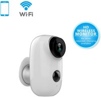 MOOSENG, Indoor/Outdoor Wireless Security Camera, Smart IP Camera with Rechargeable Battery, 2 Way Audio, Night Vision Alarm Alert & PIR Motion Detection/SD Slot