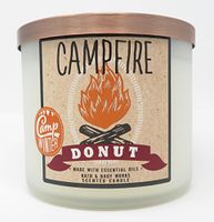 Bath and Body Works White Barn 3 Wick Candle Campfire Donut With Essential Oils Winter Camp