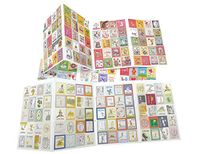 ALIMITOPIA Adhesive Sticker,12 Sheets(240pcs) Stamp Shape DIY Decorative Paper Paster Ornament Mark