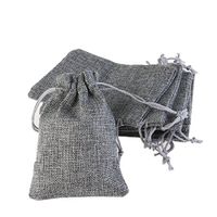 Tinksky 10pcs Burlap Bag Jewelry Pouch Drawstring Gift Bags, Perfect for Birthday Parties, Wedding, and Christmas (Grey)