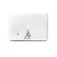 (2X) StickAny Laptop Series Fishing Fly Fish Sticker for MacBook Pro, Chromebook, Surface Pro, and More (Silver)