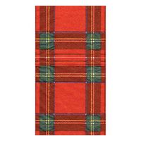 Caspari Royal Plaid Paper Guest Towel Napkins, Four Packs of 15