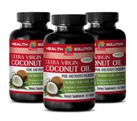 Metabolism Energy Booster - Coconut Oil 3000MG - Extra Virgin - Pure and Potent Ingredients - Weight Management Formula - 3 Bottles (180 Softgels)