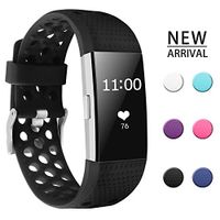 POY Replacement Bands Compatible for Fitbit Charge 2, Adjustable Breathable Wristbands with Air Holes Straps
