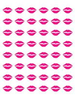 48 Hot Pink Lips Envelope Seals Labels Stickers