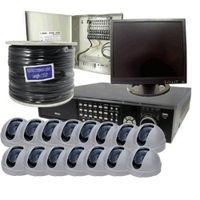VideoSecu 16 cameras system including 1X16 Ch DVR and DVD-RW backup based on Dell PC, 19" Dell LCD Monitor, Wall Mount Bracket for LCD, 1TB HDD, 18 Ch Power Supply, 1000FT Siamese Cable 1SM