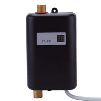 Electric Tankless Water Heater, 3800 W Tank-Less Instant Hot Water Heater, 3 Second Rapid Heating, Temperature Display Heating Shower Universal,Black