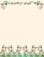 New Peach & Green Floral Letterhead Stationery Paper 51 Sheets