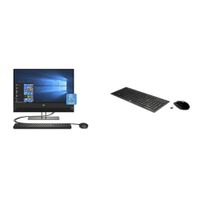 HP 4NN56AA#ABA Pavilion 24-Inch All-in-One Computer, Intel Core i5-9400T, 12 GB RAM, 512 GB Solid State Drive, Windows 10 (24-Xa0032, Black) Bundle with HP Wireless Elite V2 Desktop