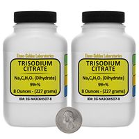 Trisodium Citrate [Na3C6H5O7] 99+% USP Grade Powder 1 Lb in Two Space-Saver Bottles USA