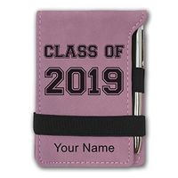 Mini Notepad, Class of 2019, Personalized Engraving Included (Pink)