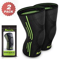 Awenia Knee Compression Sleeve Support, Knee Brace(Pair) for Men and Women, Meniscus Tear, ACL, MCL Running & Arthritis Crossfit, Squats & Workouts, Running, Basketball, FDA Approved,S