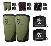 Gymreapers Elbow Sleeves (1 Pair) W/Bonus Wrist Wraps - Support & Compression for Powerlifting, Weightlifting, Bench & Tendonitis 5mm Neoprene Sleeve - for Men & Women - 1 Year Warranty (Large)