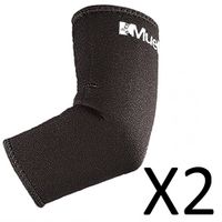 Mueller Neoprene Elbow Forearm Support Compression, Black, Large (2-Pack)