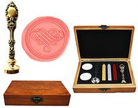 MNYR Fancy Filigree Heart Decorative Luxury Wood Box Bronze Metal Peacock Wedding Invitations Gift Cards Paper Stationary Envelope Seals Custom Wax Seal Sealing Stamp Stick Melting Spoon Wood Gift Kit