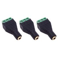 Fancasee (3 Pack) 3.5mm Replacement Repair Jack TRS 3 Pole Stereo Female Jack Plug 1/8" 3.5mm Solderless Terminal Audio Cable Connector for Headphone Headset Earphone Cable Repair