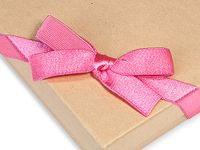 Pack Of 50, 8" Pretty Pink Satin Stretch Wide Loops W/Pre-Tied Bows For Jewelry Boxes