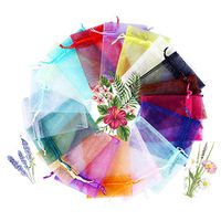 Lulonpon Mix Colour Gift Package 4x6 inch 100pcs Wedding Drawstring Bag Baby Bath Supplies Net Bag Gift Bag Candy Bag & Drawstring (100pcs,20Colors, 10 X 15 cm)