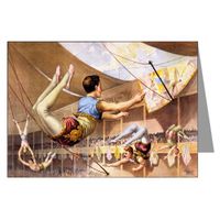 Circus Trapeze Artists Under The Big Top c1890 Notecard set
