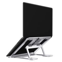 Adjustable Laptop Stand for Desk Portable 6 Steps Height Angle Foldable Computer Stand Cooling Pad Compatible with 9-15 Inch Laptops and Tablets