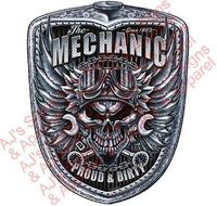 AJ's Signs & Apparel Mechanic Proud and Dirty 5" Vinyl Sticker,Cars Trucks Vans Walls Laptop