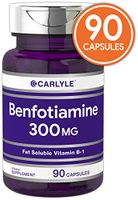 Benfotiamine 300mg 90 Capsules | Vitamin B1 | Promotes Healthy Blood Sugar | Non-GMO, Gluten Free | by Carlyle