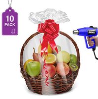Shrink Wrap Basket Bags for Gift Baskets Clear cellophane PVC Shrink Bags 24"X 30" (10 Pack)