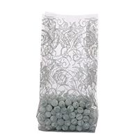 100ea - 5 X 3 X 11-1/2 Elegant Lace Silver Cello Bags Halloween - 1.2 mil Thick Width 3"