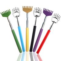 SENHAI 6 PCS Back Telescopic Retractable Scratchers, 3 Bear Claw & 3 Comb Shaped, Retractable Massager with Non-Slip Telescoping Handle for Men Women Kids, Stainless Steel and Frosted Rubber-6 Colors