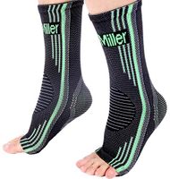 Doc Miller Premium Ankle Brace Compression Support Sleeve Socks for Swollen Foot Plantar Fasciitis Achilles Tendonitis, Use as Injury Support Recovery Eases Pain Swelling 1 Pair (Green, Medium)