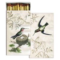 Hummingbirds Match Boxes with Wooden Matches | Set of 2 Decorative Match Boxes